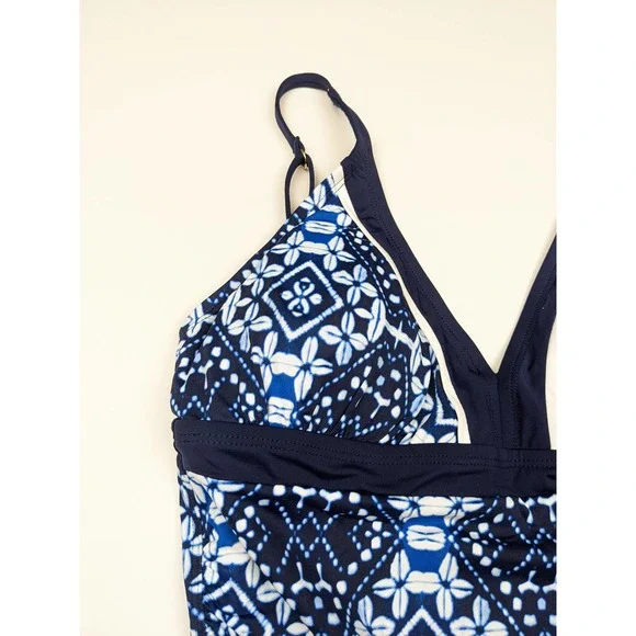 Tommy Bahama Indigo Cowrie Diamonds Over The Shoulder Shirred Tankini To… - Picture 6 of 10